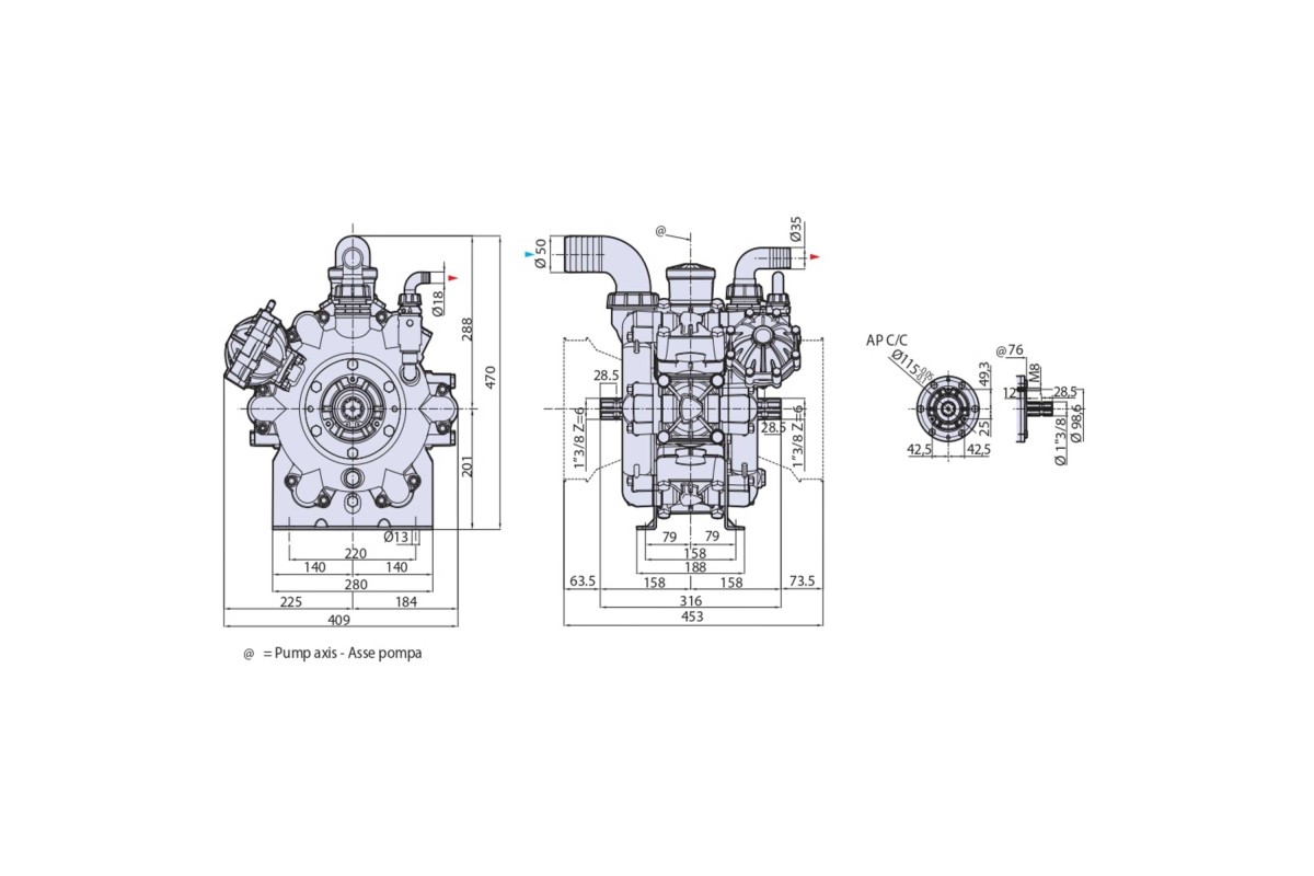 Αντλία Ψεκαστικού AR 250 BP BLUEFLEX