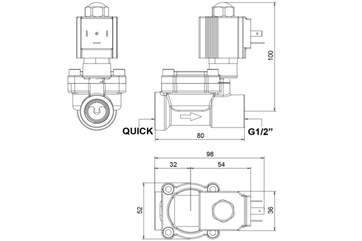 Ηλεκτροβάνα με Κο΄ύμπωμα 1/2'' SOLENOID