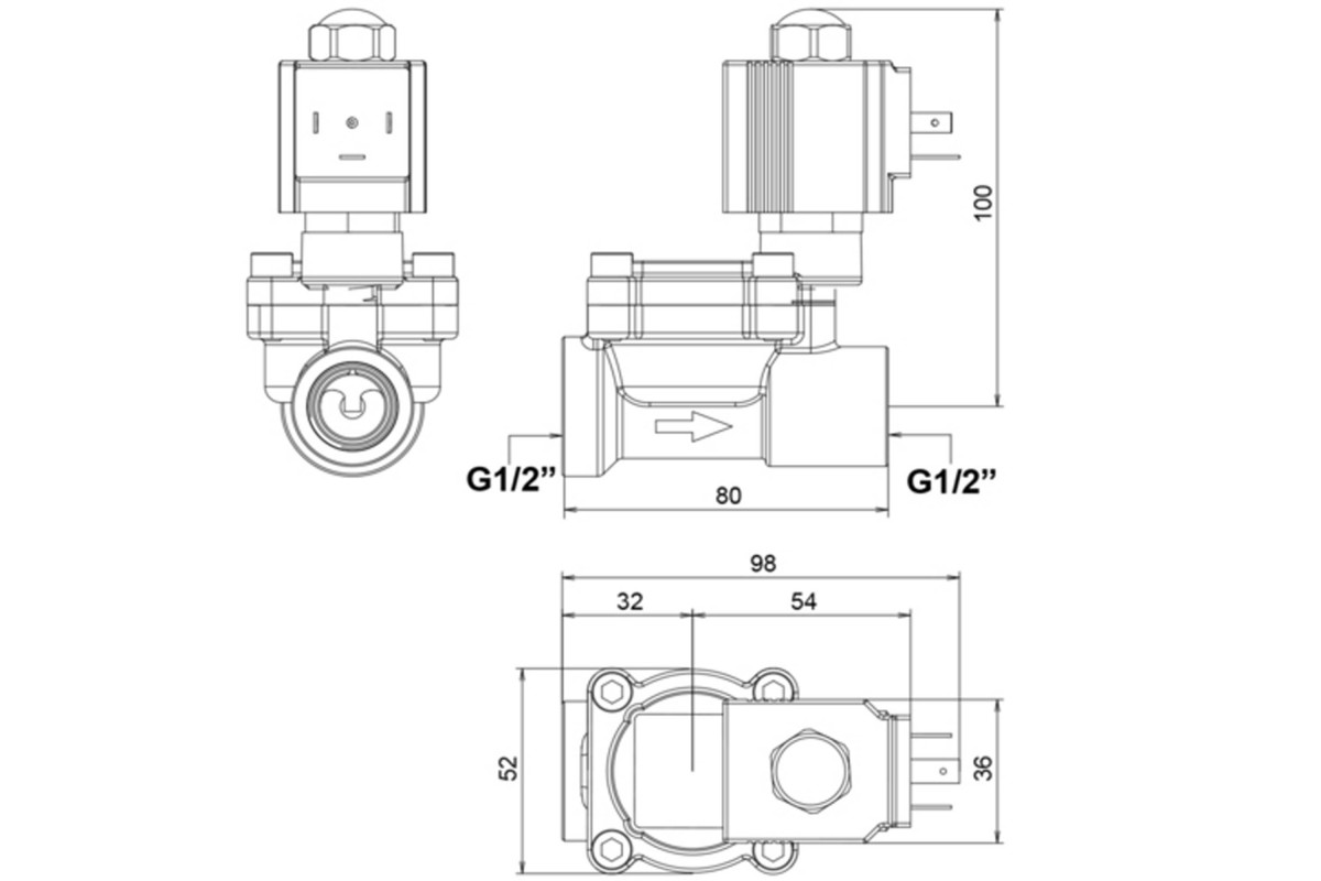 Ηλεκτροβάνα με Πάσο 1/2'' SOLENOID